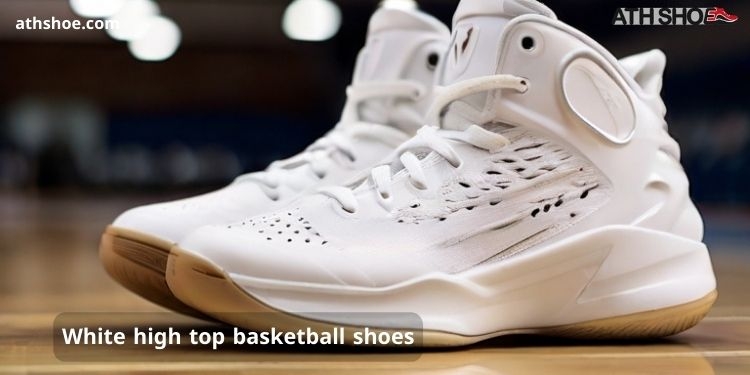 An image of sports shoes within the talk about White high top basketball shoes