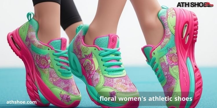 A picture of a man and a woman wearing athletic shoes as part of a conversation about floral women's athletic shoes in Australia