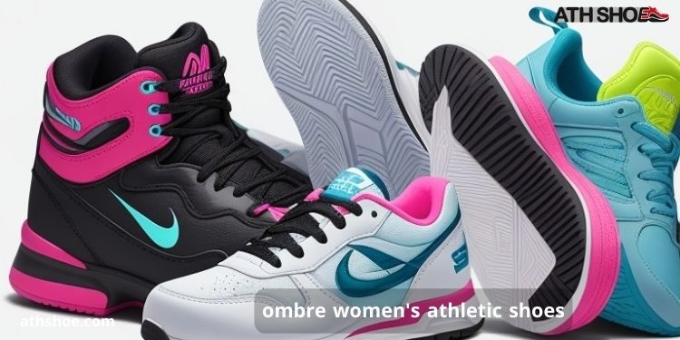An image containing a group of sports shoes within the talk about ombre women's athletic shoes