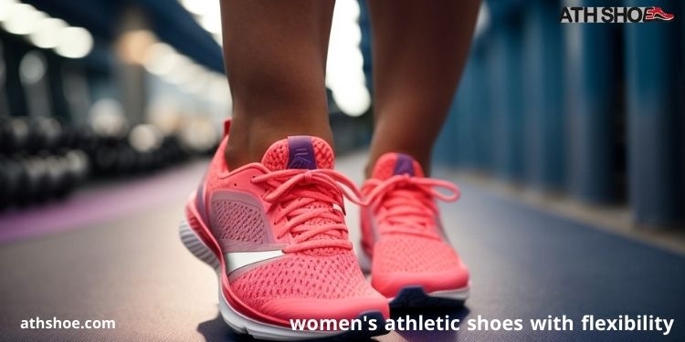 An image containing part of a woman's man wearing athletic shoes within the conversation about women's athletic shoes with flexibility