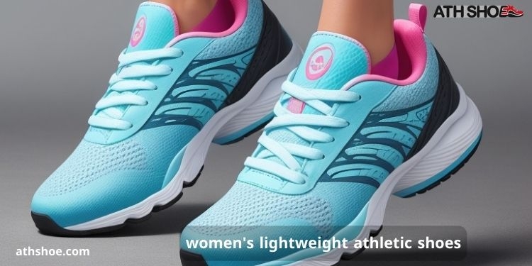 An image containing part of a woman's man wearing athletic shoes as part of a discussion about women's lightweight athletic shoes