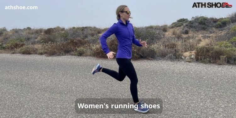 A picture of a woman running in the street as part of a conversation about Women's running shoes in Australia