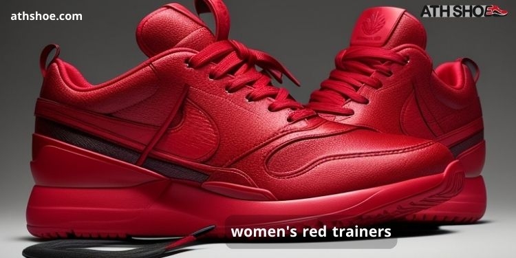 An image of red sneakers is part of the discussion about Women's red trainers in Australia