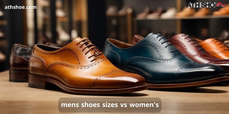 A picture of shoes in a shoe store as part of a discussion about Men’s Sizes vs Women’s Sizes