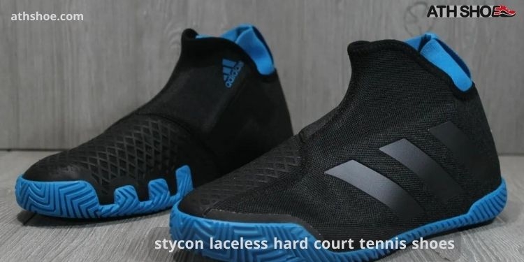 A picture of stycon laceless hard court tennis shoes