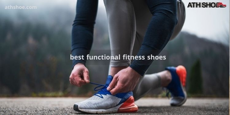 An image of a person tying his shoes while talking about the best functional fitness shoes