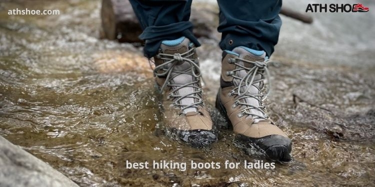 A picture with a hiking boot, as part of the talk about the best hiking boots for ladies